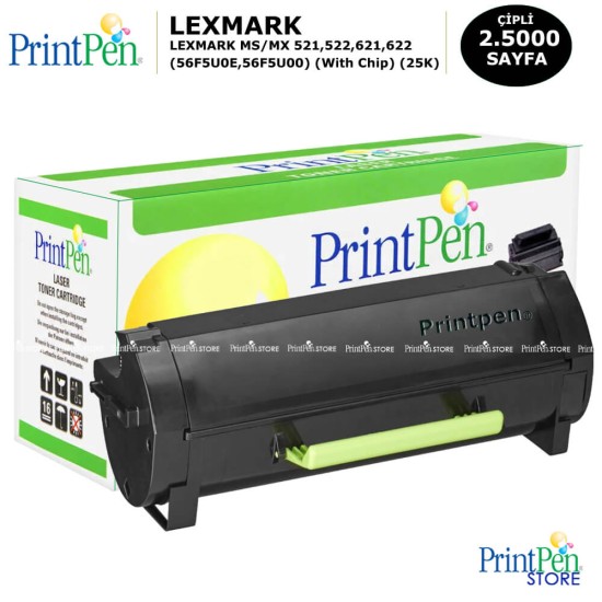 PRINTPEN LEXMARK MS/MX 521,522,621,622 (56F5U0E,56F5U00) (With Chip) (25K)