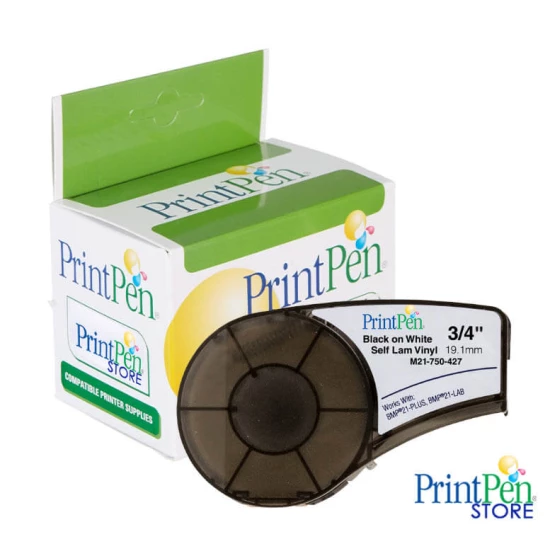 PRINTPEN BRADY M21-750-427 KABLO ETIKETI BEYAZ ÜZERI SIYAH (19,1mm x 4,27m)