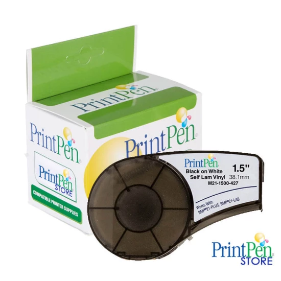 PRINTPEN BRADY M21-1500-427 KABLO ETIKETI BEYAZ ÜZERI SIYAH Chipsiz (38,1mm x 4,27m)