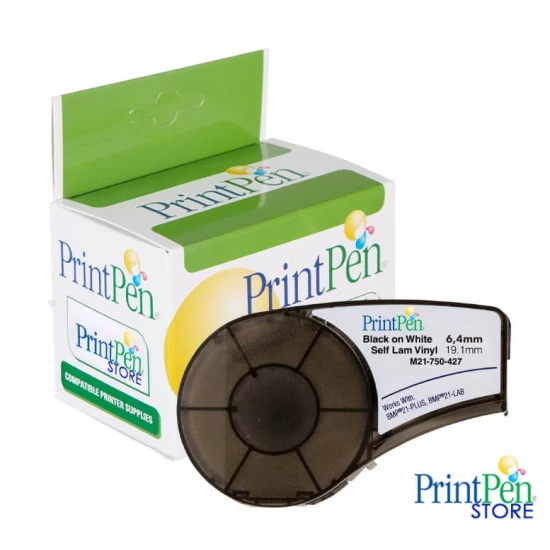 PRINTPEN BRADY M21-750-488 ETIKET KASETI BEYAZ ÜZERI SIYAH (19,1mm x 6,4m)