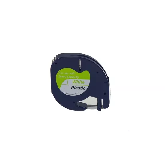 PRINTPEN DYMO LetraTag 59422 PLASTÝK BEYAZ ETÝKETE SÝYAH (S0721660) (12mm x 4M)