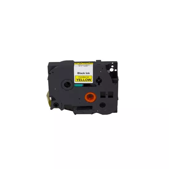 PRINTPEN BROTHER P-Touch TZE-FX641 SARI ESNEK ETIKETE SIYAH (18mm x 8m)